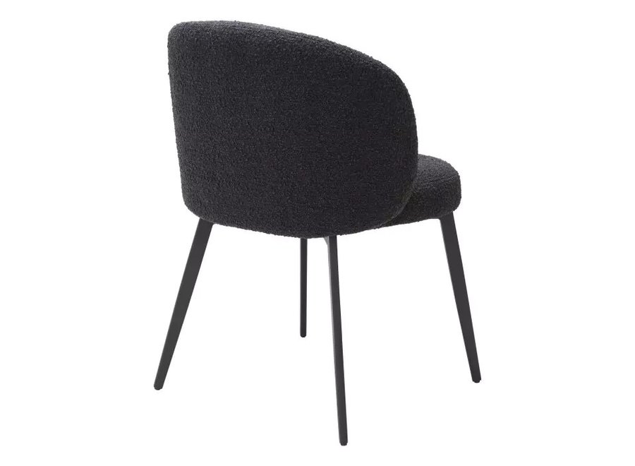 Dining chair 'Lloyd'  set of 2 - Bouclé black - OL