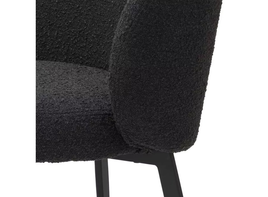 Chaise de salle à manger 'Lloyd' lot de 2 - Bouclé noir - OL