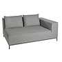 Lounge set 'West' end module left 2 seater - Alu Black / cushions raven