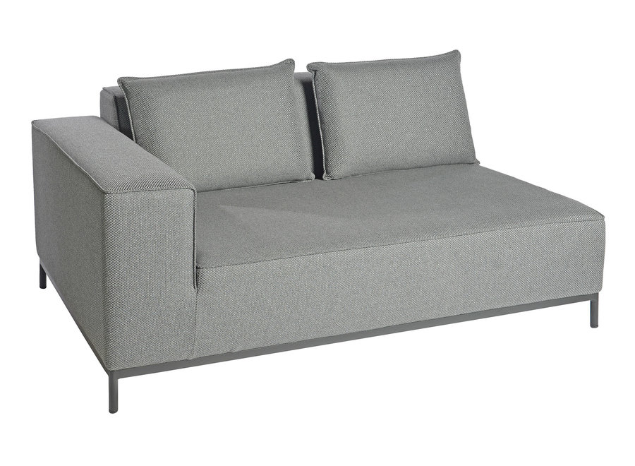 Loungeset 'West' Endmodul rechts 2-Sitzer - Alu Black / cushions raven