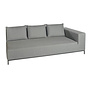 Lounge Set 'West' Endmodul links 3-Sitzer - Alu Black / cushions raven