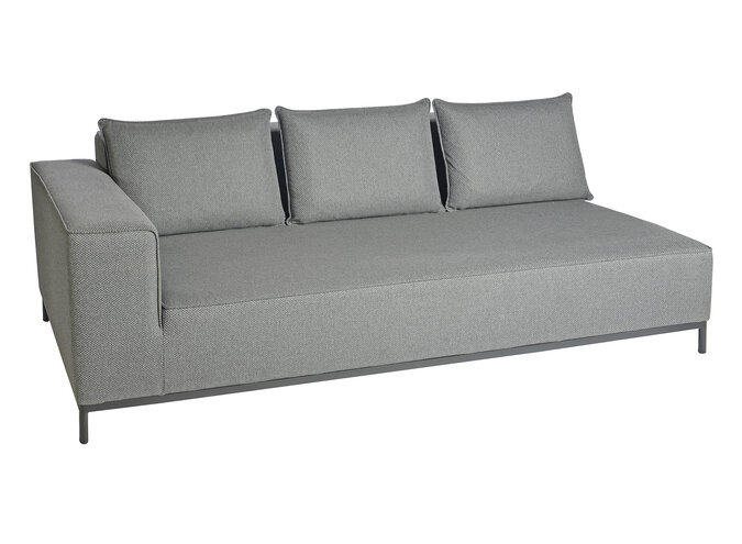 Lounge Set 'West' Endmodul rechts 3-Sitzer - Alu Black / cushions raven