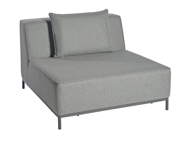 Lounge set 'West' middle module - Alu Black / cushions raven