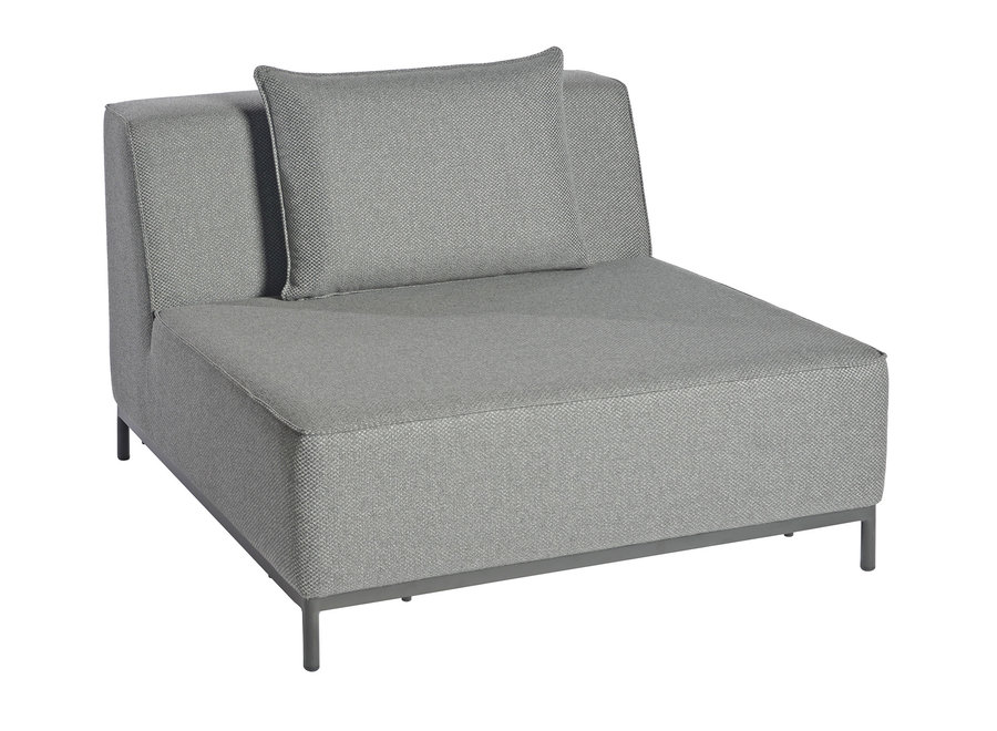 Loungeset 'West' midden module - Alu Black / cushions raven