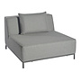 Ensemble de salon 'West' module central - Alu Black / cushions raven