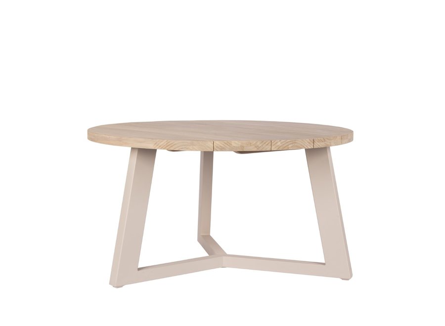 Table de jardin 'Dylan' Ø140x76cm - Linen/Teak aged Finish