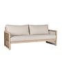 Lounge sofa 'Brain' - Aged Teak Finish/Camel