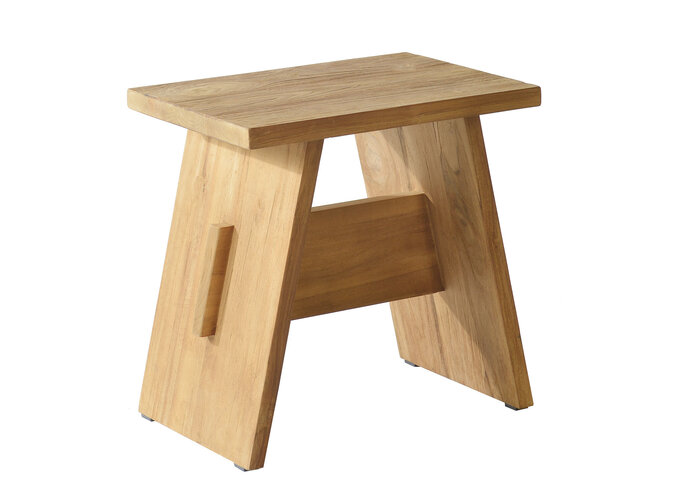 Tabouret 'Finn' 48x32.5x47.5cm - Teak