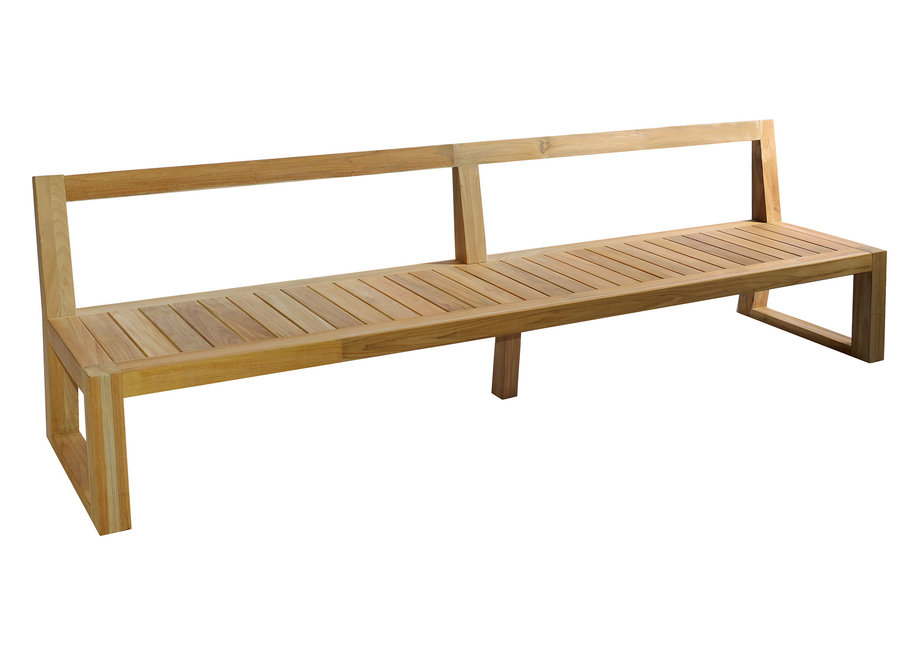 Banc 'Alec' sans accoudoir 270x66x81cm - Teak