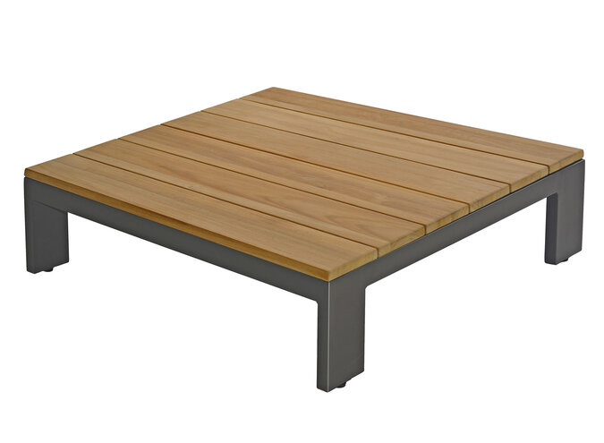 Loungetafel 'Mick' 95x95x25cm - Anthracite Teak