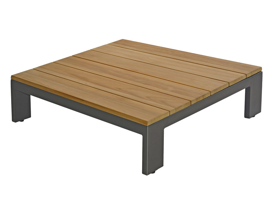 Lounge table 'Mick' 95x95x25cm - Anthracite Teak