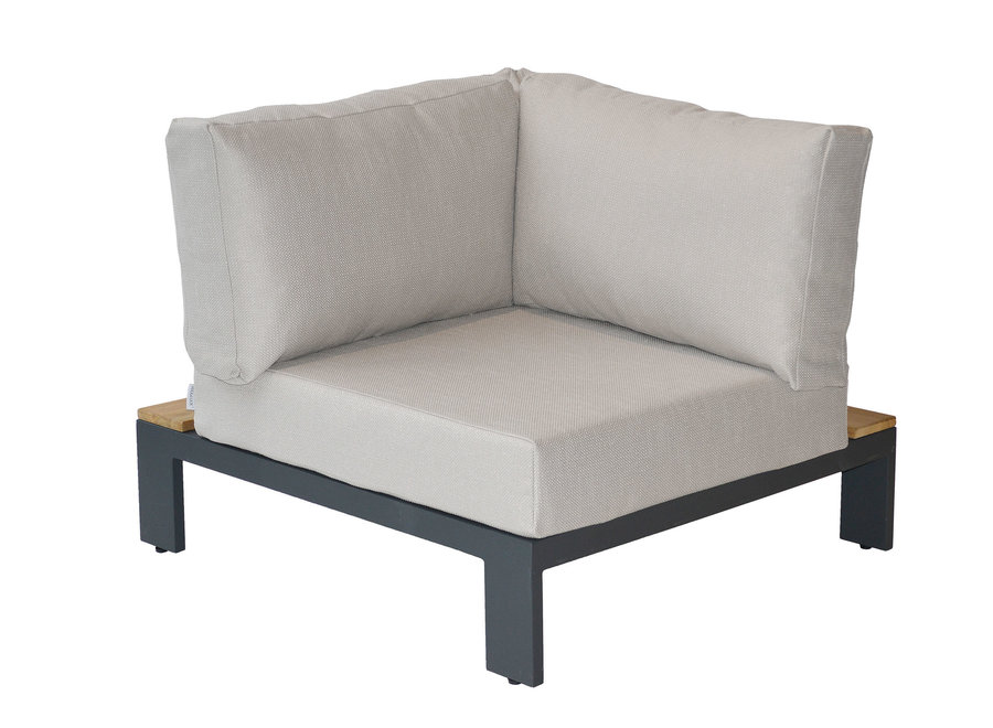 Lounge set 'Mick' corner module - Anthracite teak