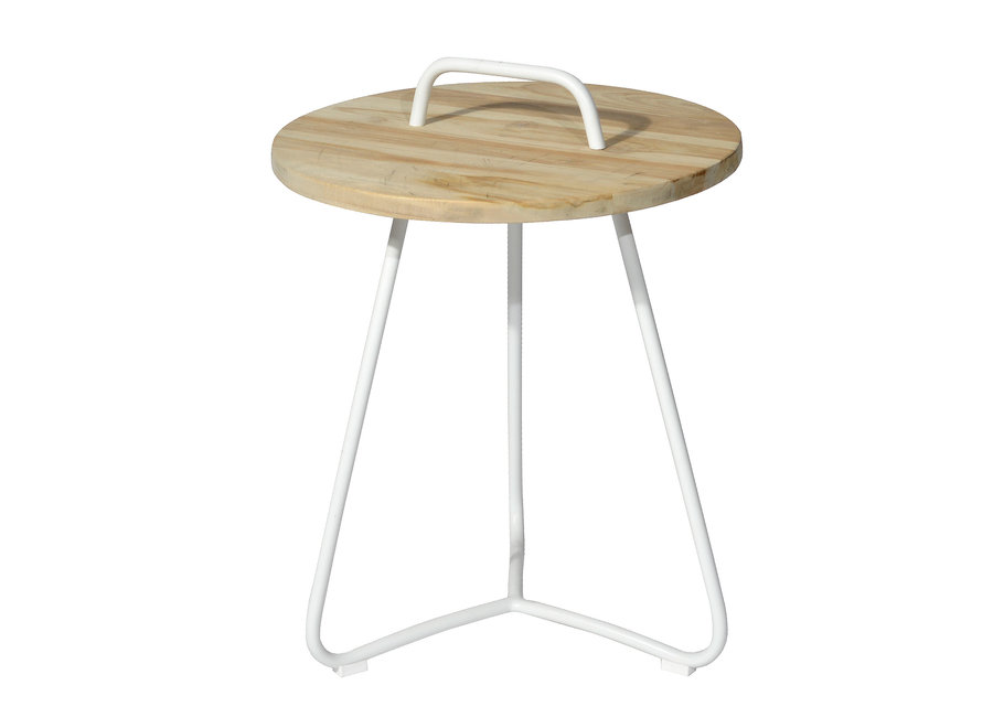 Side table 'Ava' Ø48.5x63cm - Stone White