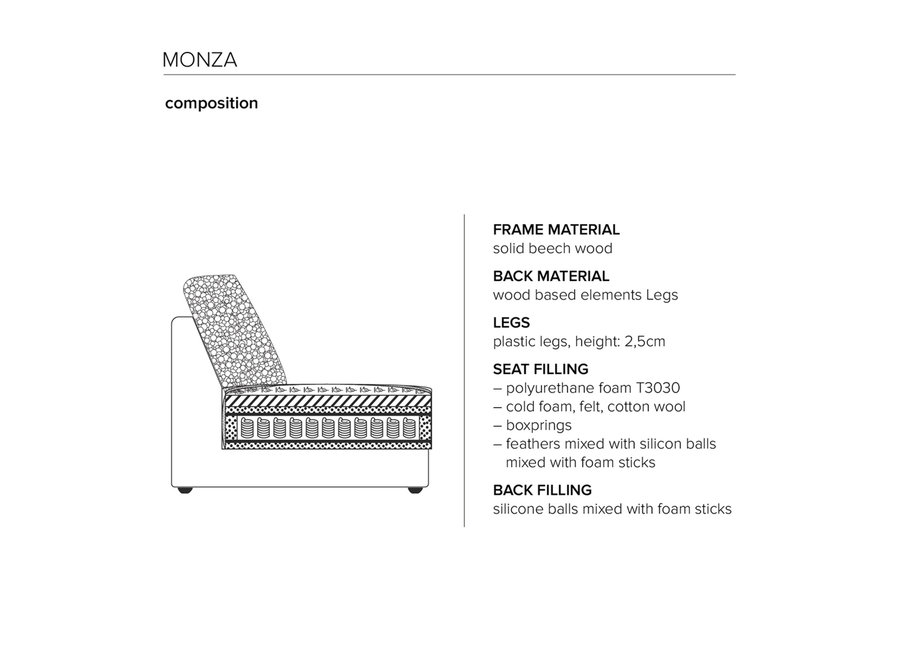 Modulaire sofa 'Monza' - Zena Cream