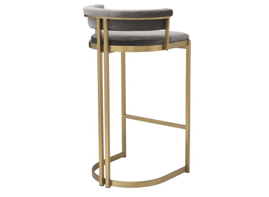 Bar stool 'Dante' - Savona grey velvet   - OL