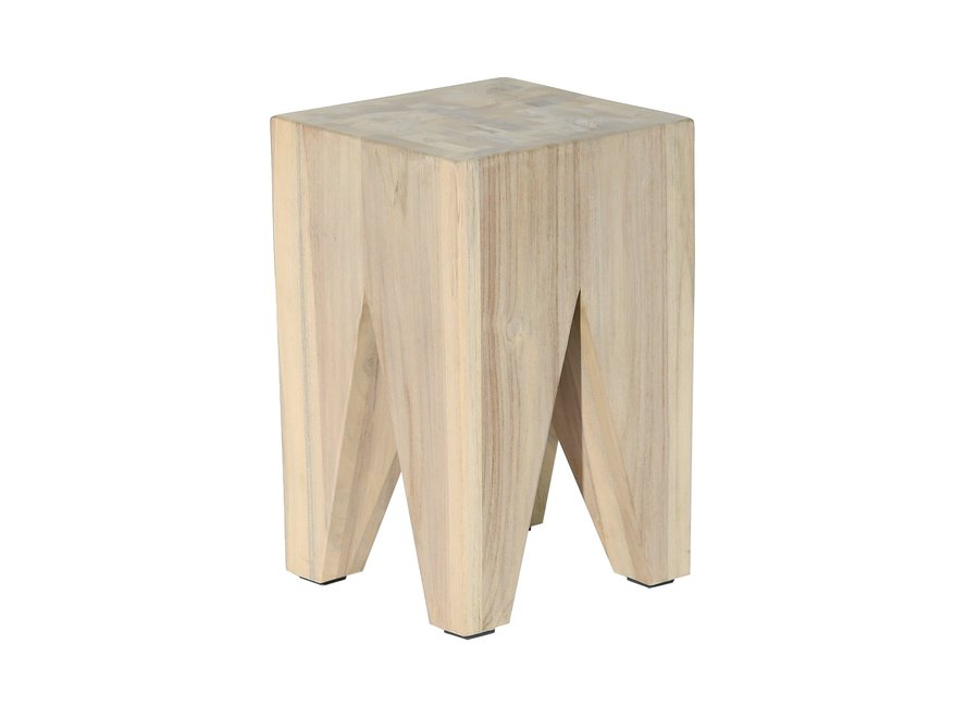 Stool 'Fender' - Teak aged Finish