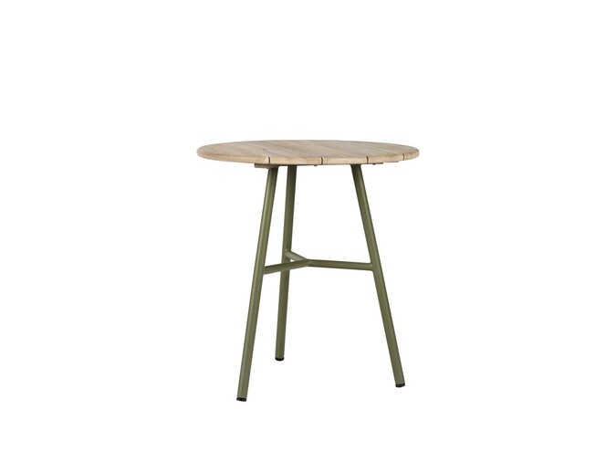 Garden table 'Arda' Ø70x76cm - Moss/Teak aged Finish