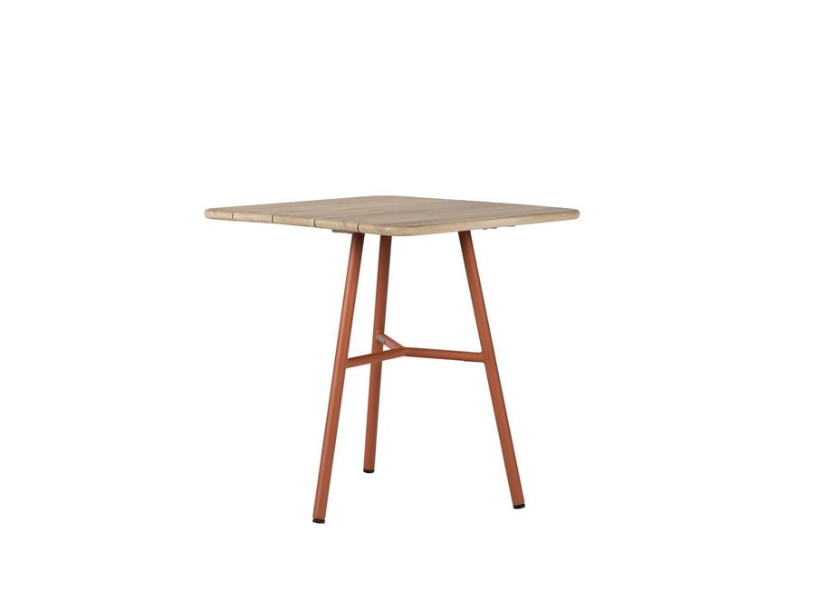 Garden table 'Arda' 70x70x76cm - Coral/Teak aged Finish