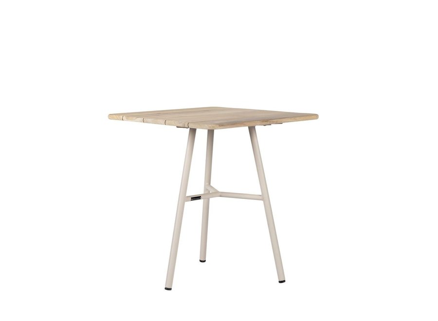 Garden table 'Arda' 70x70x76cm - Linen/Teak aged Finish