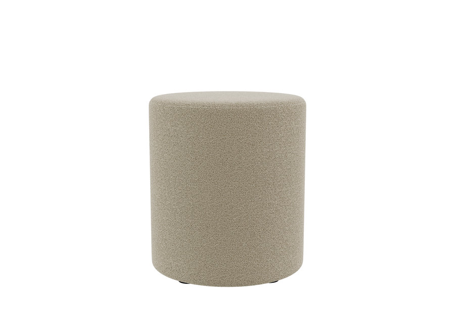 Round footstool 'Dax' - Oreo Sand