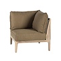 Lounge-Set 'Tyler' Eckmodul - Camel/Teak aged Finish