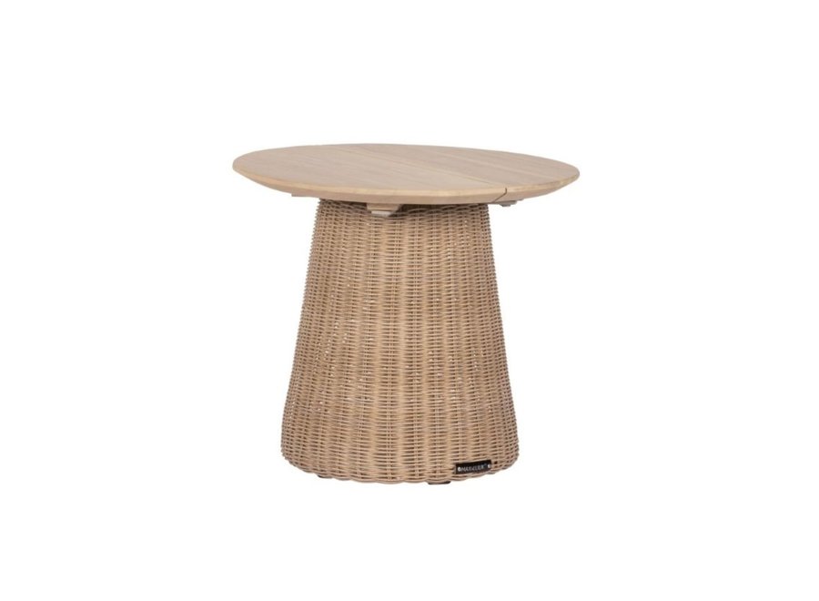 Beistelltisch 'Claire' Ø45x40cm - Aged Teak Finish/Linen