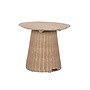 Bijzettafel 'Claire' Ø45x40cm - Aged Teak Finish/Linen