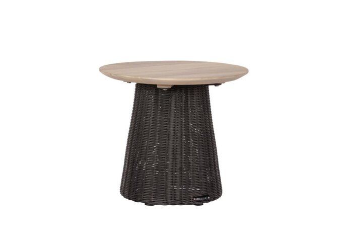 Side table 'Claire' Ø45x40cm - Aged Teak Finish/Lava
