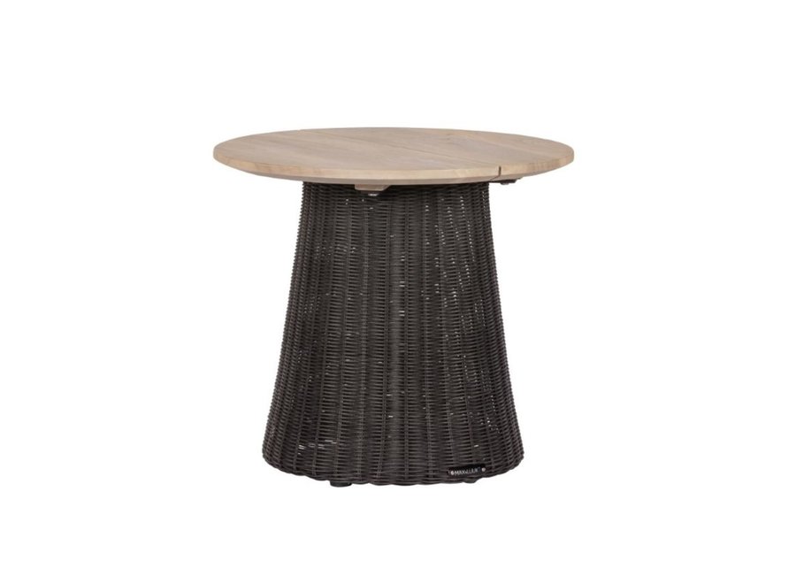 Beistelltisch 'Claire' Ø50x45cm - Aged Teak Finish/Lava