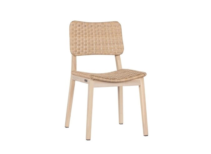 Garden chair 'Charlotte' without armrests - Aged Teak Finish/Linen