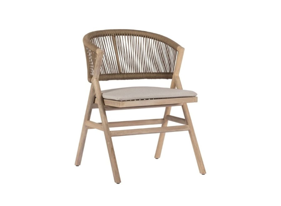 Garden chair 'Alice' - Aged Teak Finish/Camel