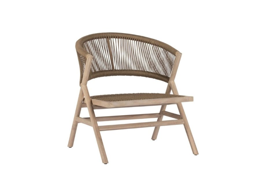 Lounge chair 'Alice' - Aged Teak Finish/Camel