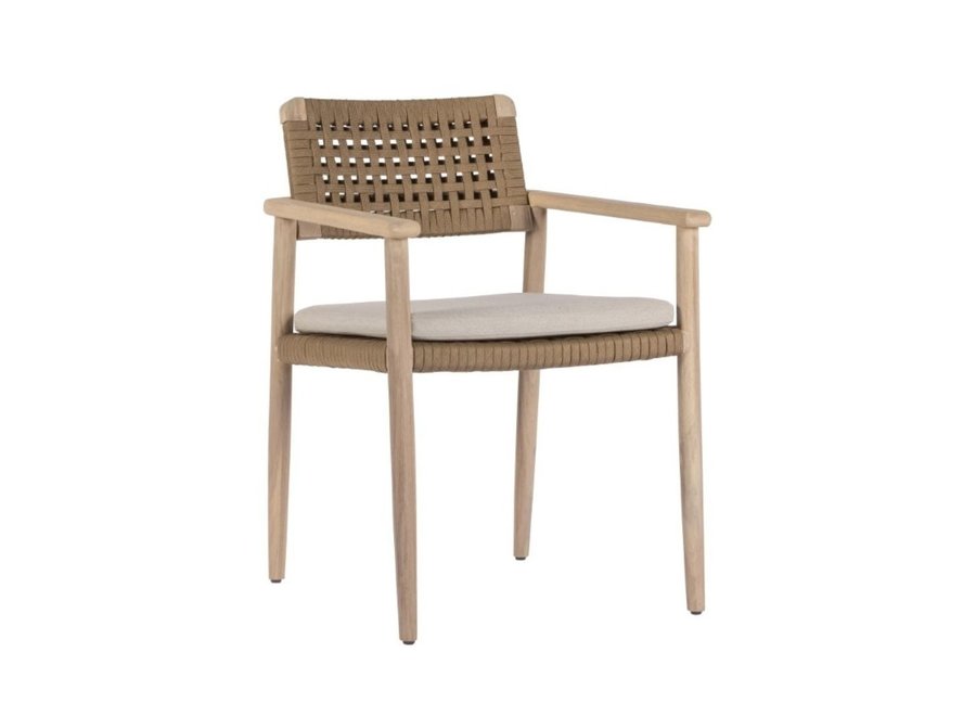 Garden chair 'Jago' - Aged Teak Finish/Camel