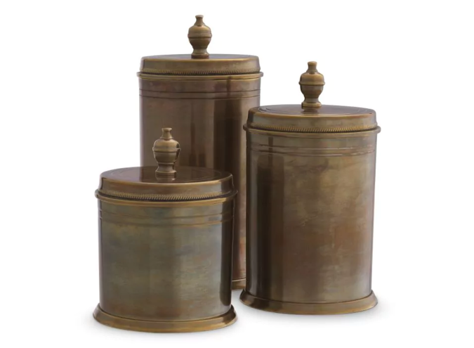 Luxury biscuit Box 'Gaston' set of 3 - Brass