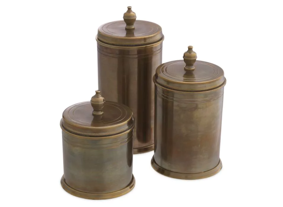 Luxury biscuit Box 'Gaston' set of 3  - Brass