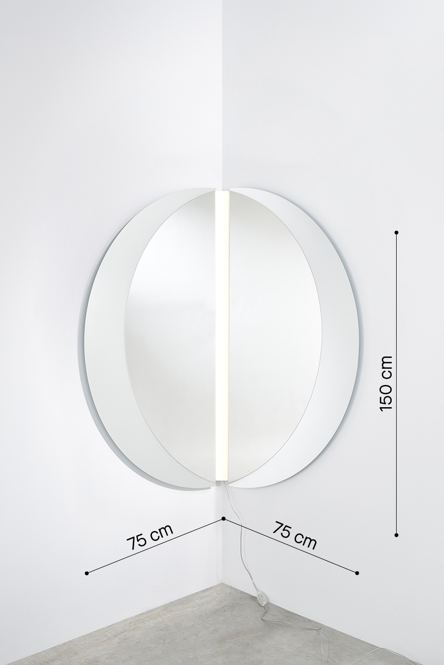 Mirror 'Luna' Light Corner M Wilhelmina Designs