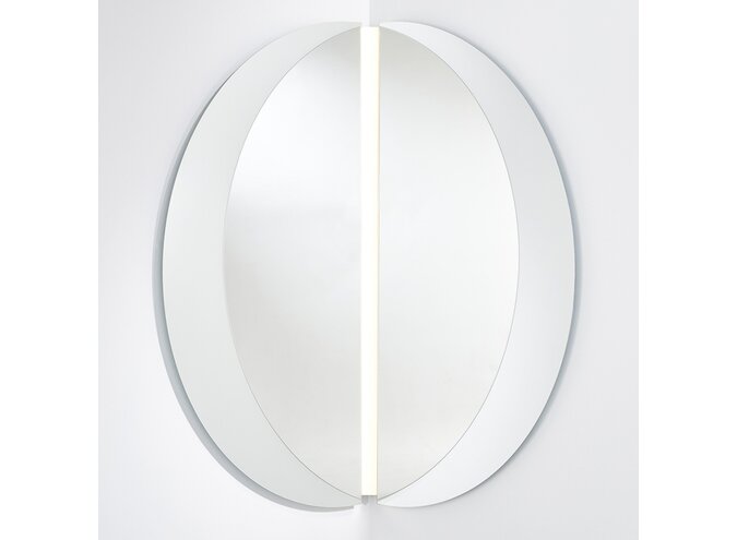 Luna™ Half-moon Black Tinted Contemporary Frameless Mirror Regular 