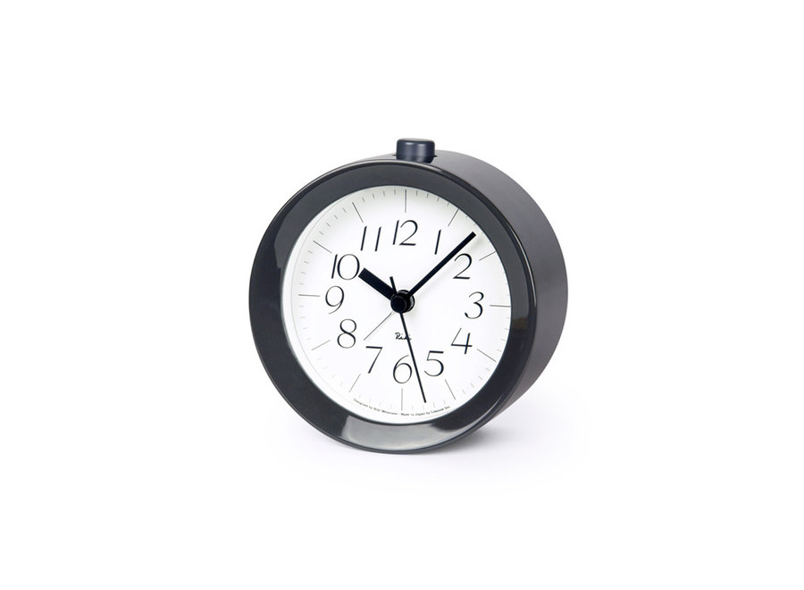 Classic RIKI alarm clock made of wood in gray or white