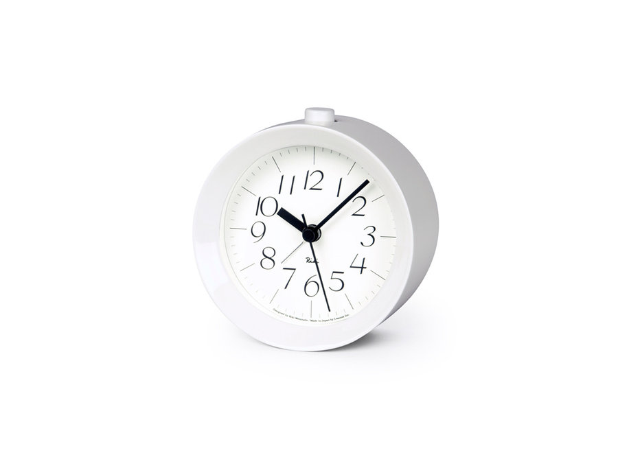Classic RIKI alarm clock made of wood in gray or white