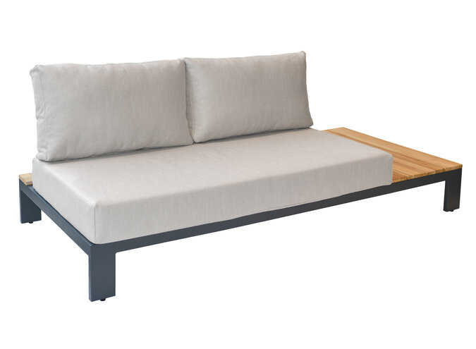 Lounge set 'Mick' end module left - Anthracite Teak