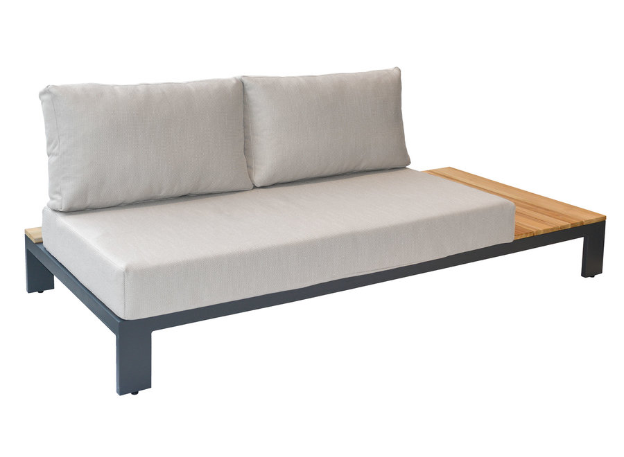 Lounge set 'Mick' end module left - Anthracite Teak