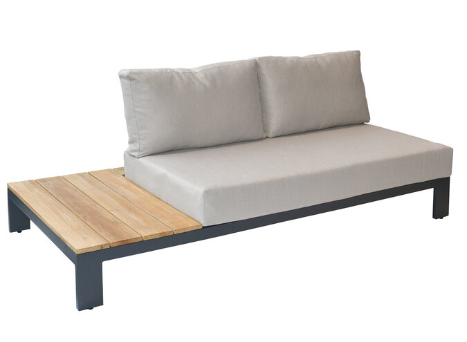 Loungeset 'Mick' eind module rechts - Anthracite teak