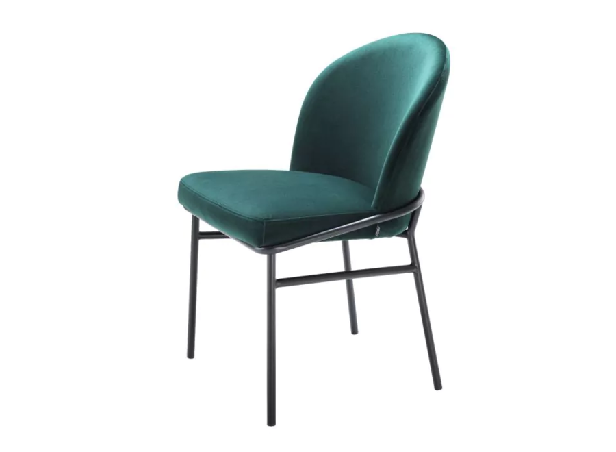 Chaise de salle à manger 'Willis' set van 2 - Savona dark green velvet - OL