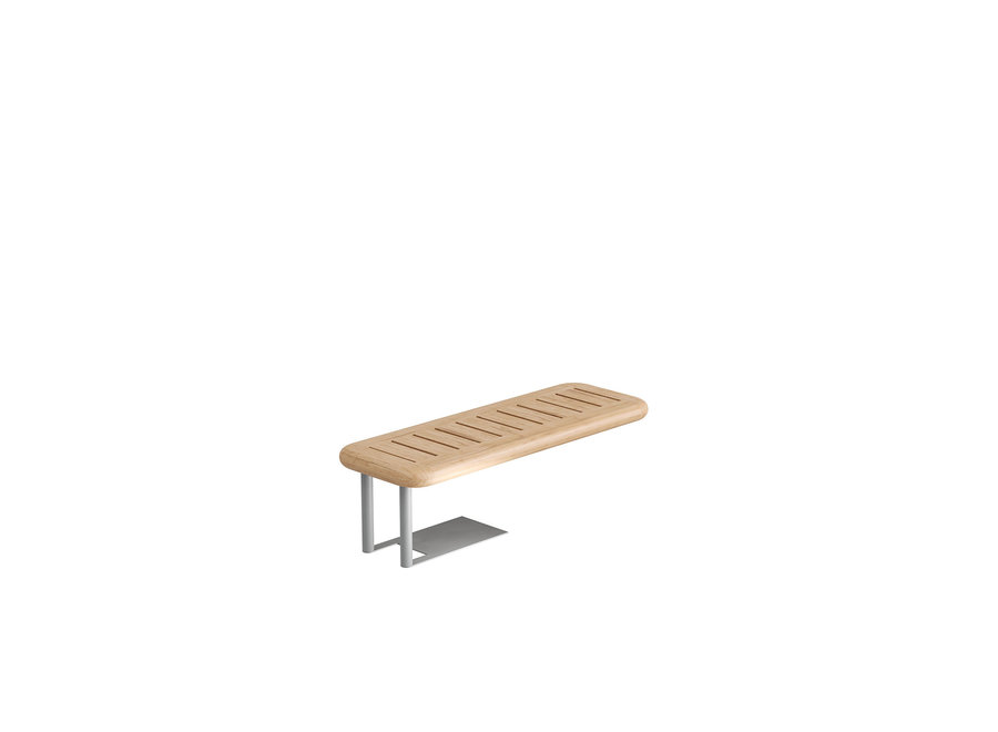 Canapé lounge plateau chaise 'Bassano' - alu/Teak