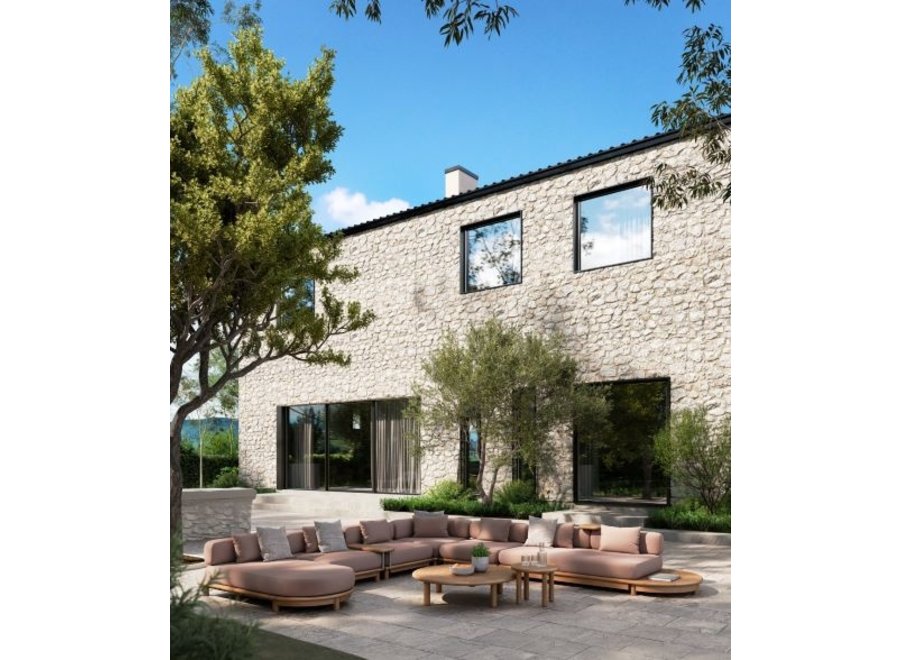 Loungesofa Tablettstuhl 'Bassano' - alu/Teak