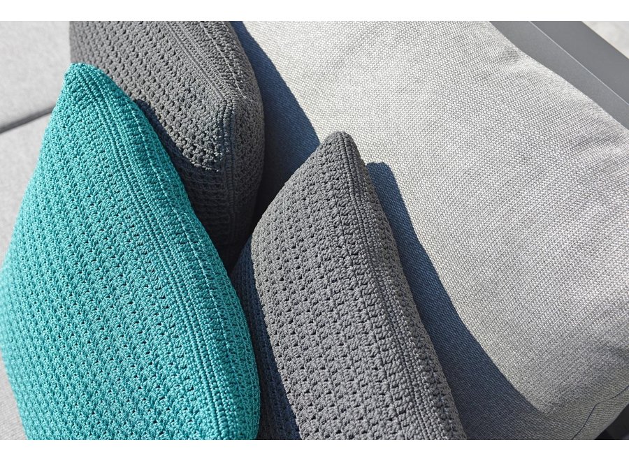Outdoor kussen 'Crochette' DW 50x50cm - Anthracite