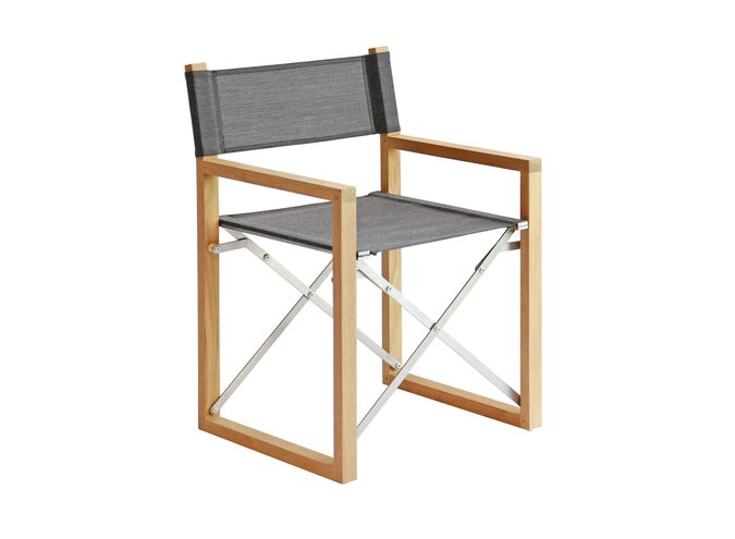 Director's chair 'Antibes' - Teak/rvs/Eden Batyline Shadow