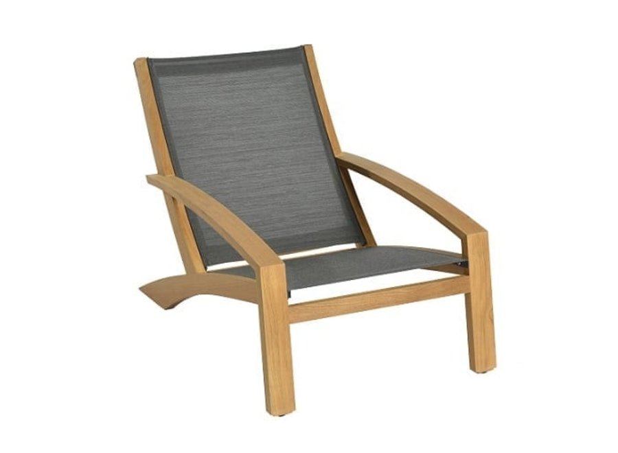Lounge chair 'Luxx' - Teak/Eden Batyline Shadow