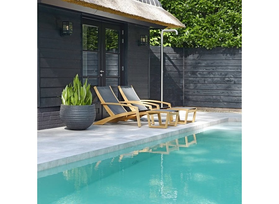 Luxx niedriger Fußhocker Teak/Eden Batyline Shadow