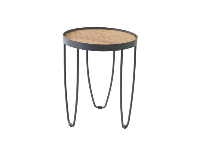 Table d'appoint 'Pesaro' Ø45.5x56.5cm - Teak/Alu Anthracite